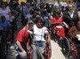 Just before joining a parade near Lima